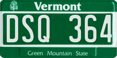 VT license plate DSQ364