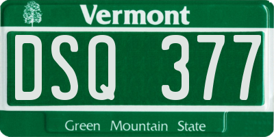VT license plate DSQ377
