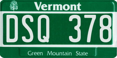 VT license plate DSQ378