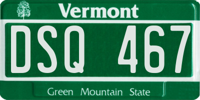 VT license plate DSQ467