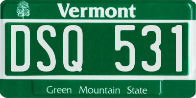 VT license plate DSQ531