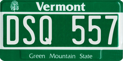 VT license plate DSQ557