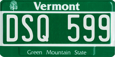 VT license plate DSQ599