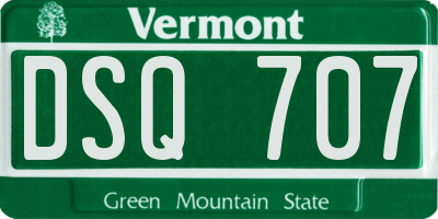 VT license plate DSQ707
