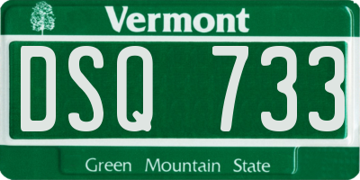 VT license plate DSQ733