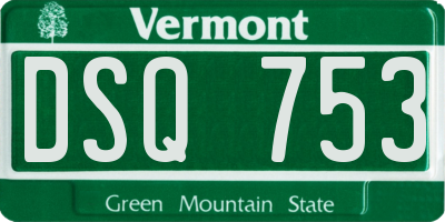 VT license plate DSQ753