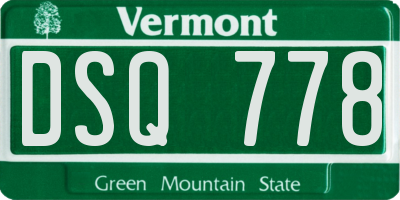 VT license plate DSQ778
