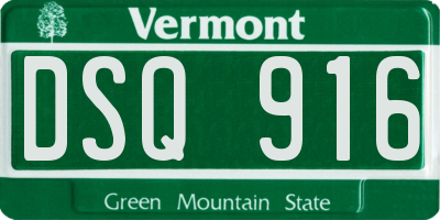VT license plate DSQ916
