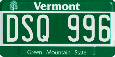 VT license plate DSQ996