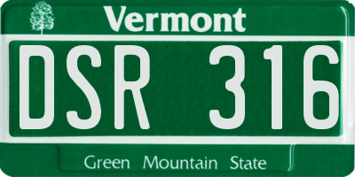 VT license plate DSR316