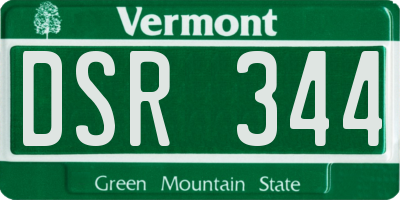 VT license plate DSR344