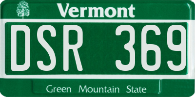 VT license plate DSR369