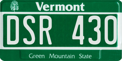 VT license plate DSR430