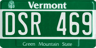 VT license plate DSR469