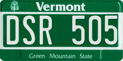VT license plate DSR505
