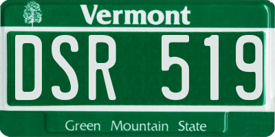 VT license plate DSR519