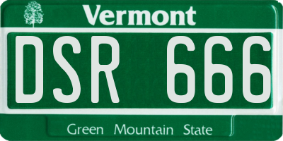 VT license plate DSR666