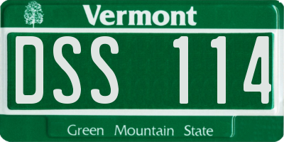 VT license plate DSS114