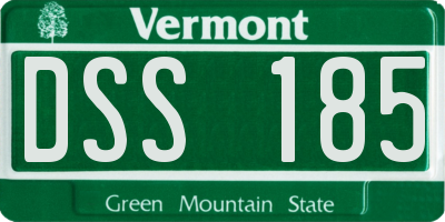 VT license plate DSS185