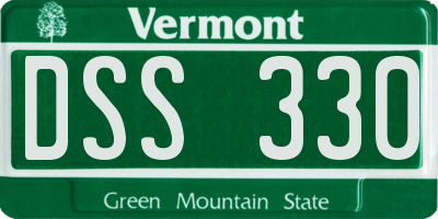 VT license plate DSS330