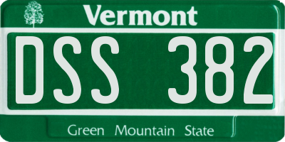 VT license plate DSS382