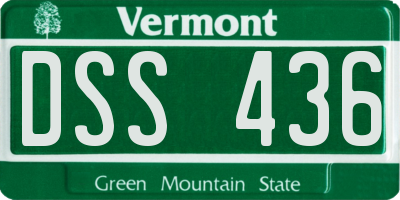 VT license plate DSS436