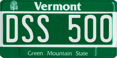 VT license plate DSS500