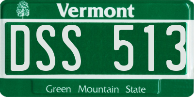 VT license plate DSS513