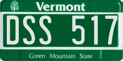 VT license plate DSS517