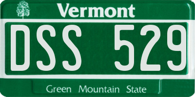 VT license plate DSS529