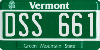 VT license plate DSS661