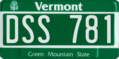 VT license plate DSS781