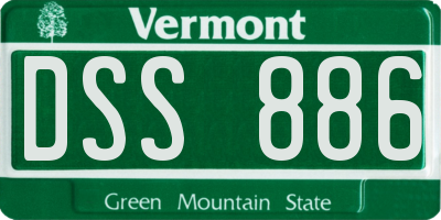 VT license plate DSS886