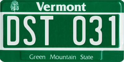 VT license plate DST031