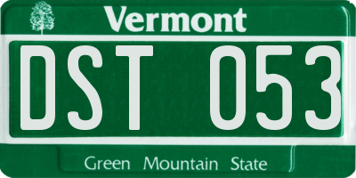 VT license plate DST053