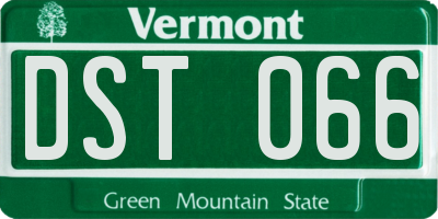 VT license plate DST066