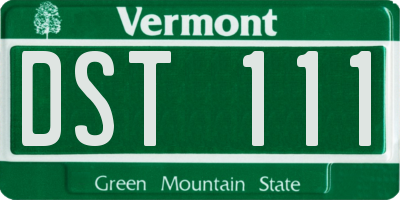 VT license plate DST111