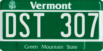 VT license plate DST307