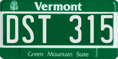 VT license plate DST315