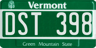 VT license plate DST398