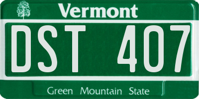 VT license plate DST407