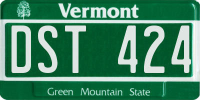 VT license plate DST424
