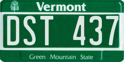 VT license plate DST437
