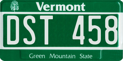 VT license plate DST458