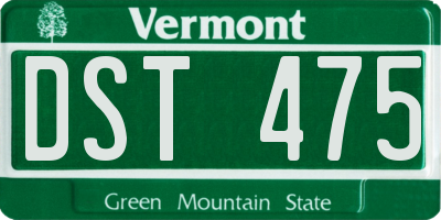 VT license plate DST475