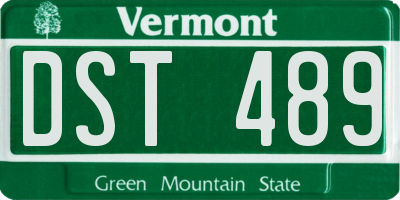 VT license plate DST489