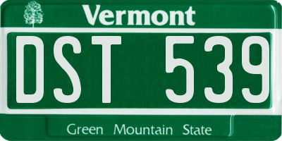 VT license plate DST539