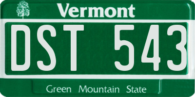 VT license plate DST543