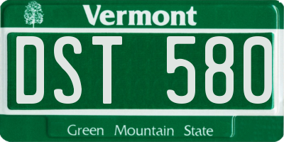 VT license plate DST580