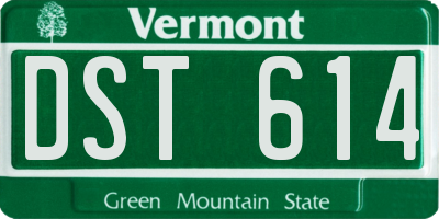 VT license plate DST614